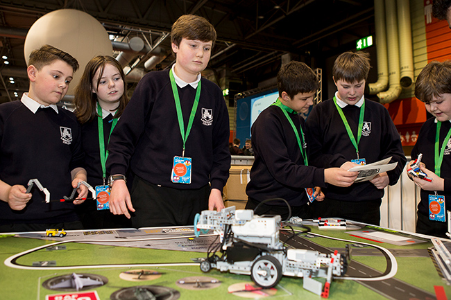 Students from Launceston College, Cornwall, take part in the Helsington Foundation-funded Tomorrow’s Engineers EEP 2018 Robotics Challenge Final at The Big Bang Fair
